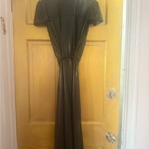 Alice + Olivia Black Faux Leather Duster NWT